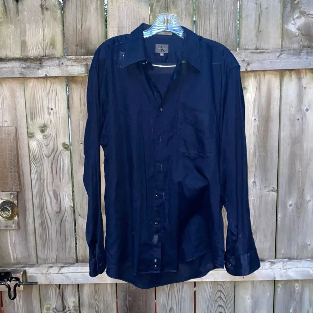 Calvin Klein Navy Blue Button Down shirt sz. 16